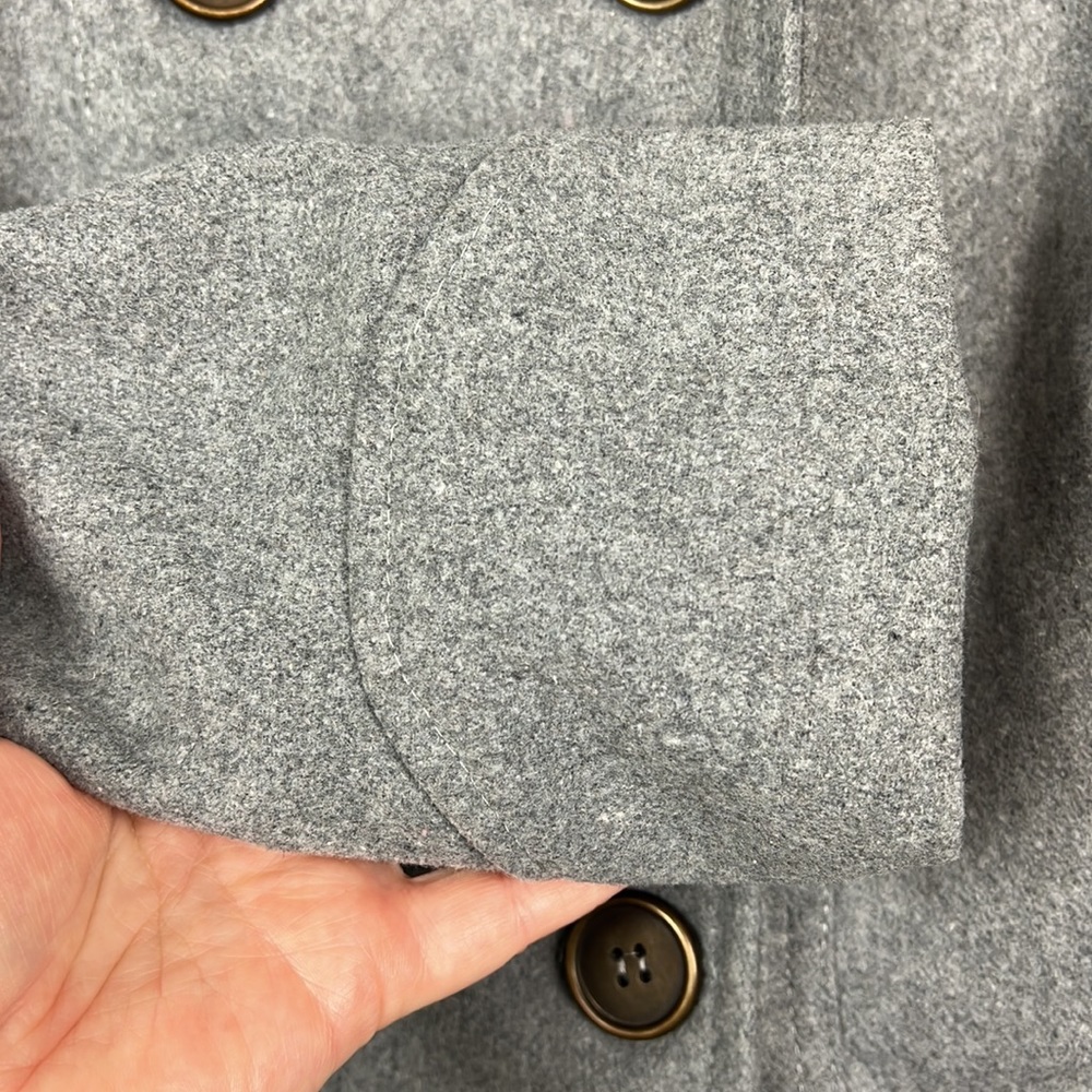 NWT New Look Girls Wool Blend Pea Coat Size L Gray Buttons Pockets - Picture 11 of 16